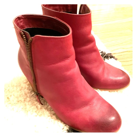 BP Trolley booties 7M in burgundy red - Picture 1 of 8